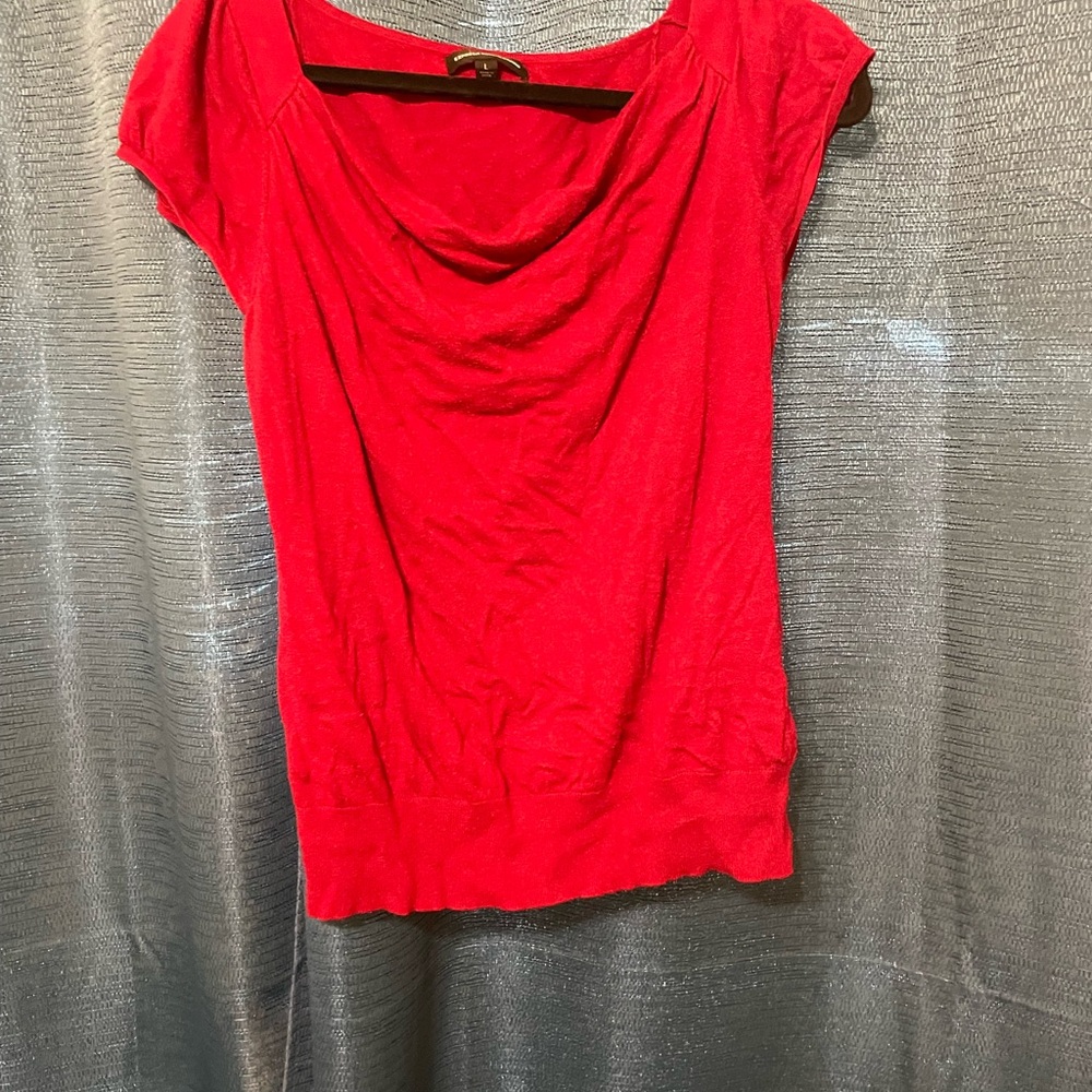 Women's Red Cowl Neck Top